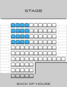 Reserved Seating Area for ASL Interpretation Service highlighted in blue.
